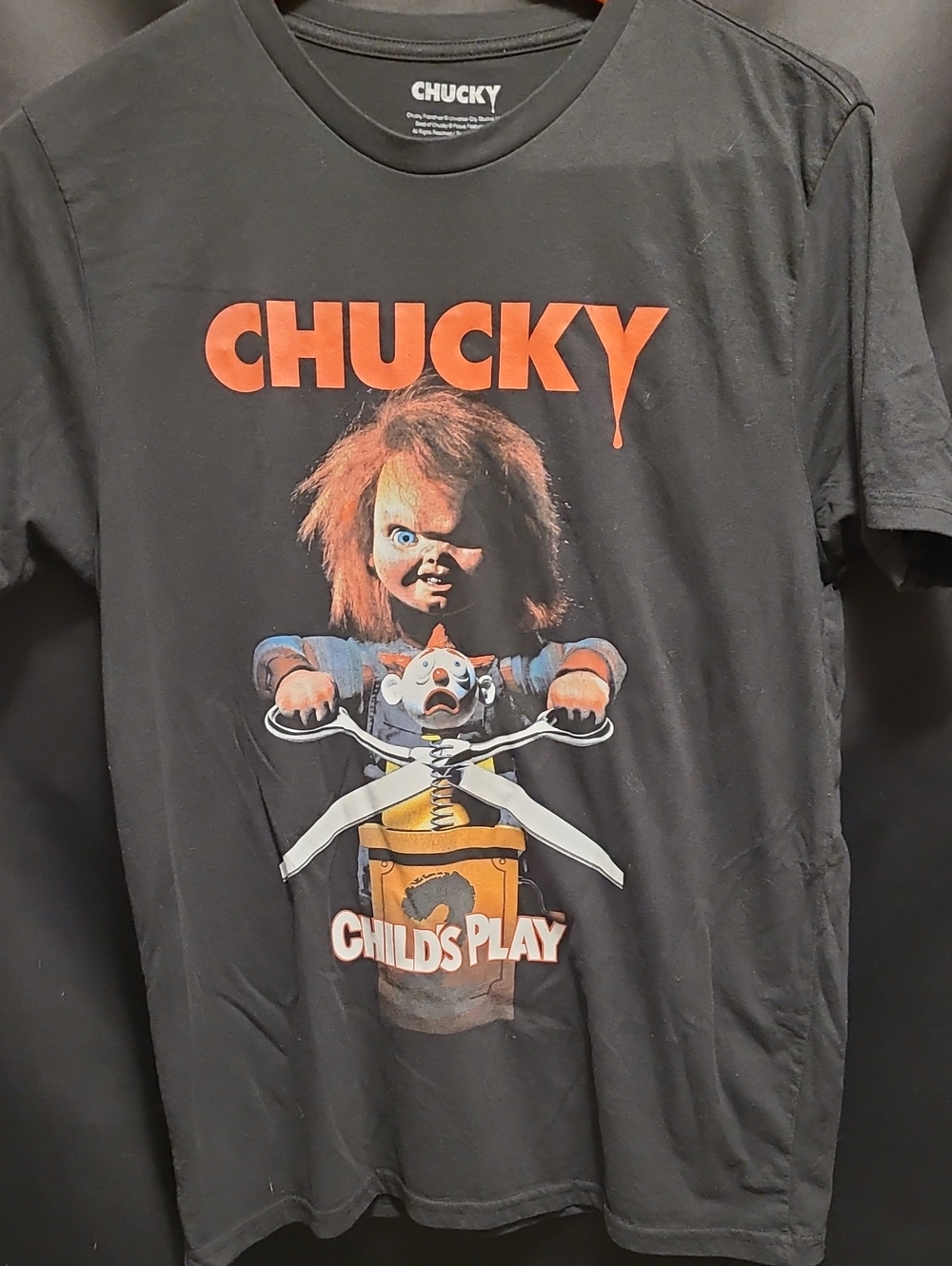 Chucky Child's Play Graphic Tee - Black with Orange Print